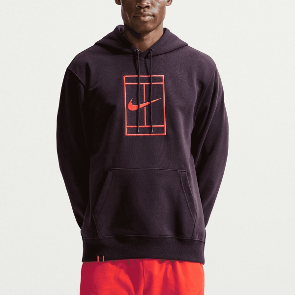 Men's Padel Shirt and Hoody Nike Court DriFIT Hoodie  Burgundy Ash/Bright Crimson IM6637647