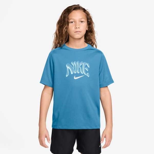 Boy's Padel Polos and Shirt Nike Multi Refresh TShirt Boy  Light Current Blue IO0737418