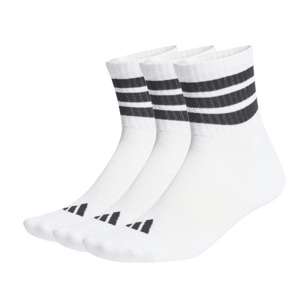 Padel Socks adidas 3 Stripes Cushioned x 3 Socks  White/Black JZ0529