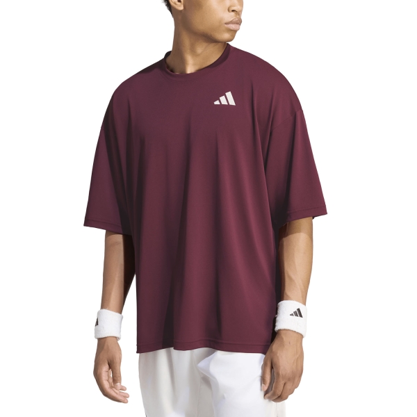 Men's T-Shirt Padel adidas CLIMACOOL+ Pro TShirt  Maroon KR2410