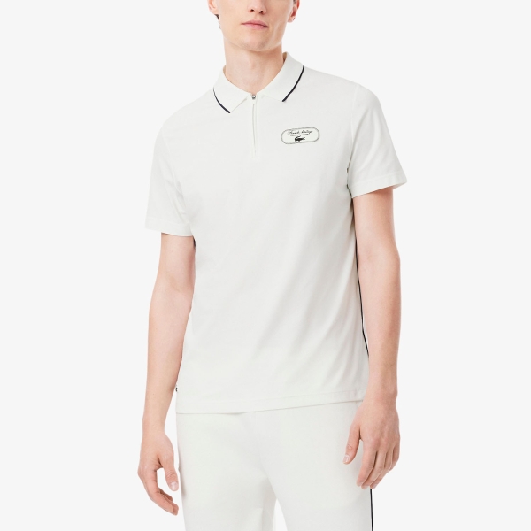Polo Padel Uomo Lacoste Heritage Polo  Blanc/Bleu Marine DH6771EV0