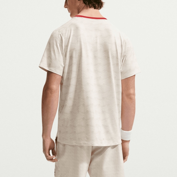 Nike Court Advantage T-Shirt - Light Bone/Tough Red/Black
