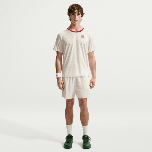 Nike Court Advantage T-Shirt - Light Bone/Tough Red/Black