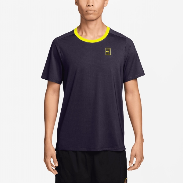 Men's T-Shirt Padel Nike Court Advantage DriFIT TShirt  Purple Dynasty/Lemon Venom FZ6910525