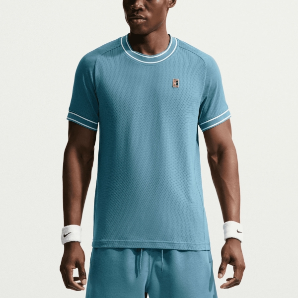 Men's T-Shirt Padel Nike Court Heritage Logo TShirt  Smokey Blue FN0318006