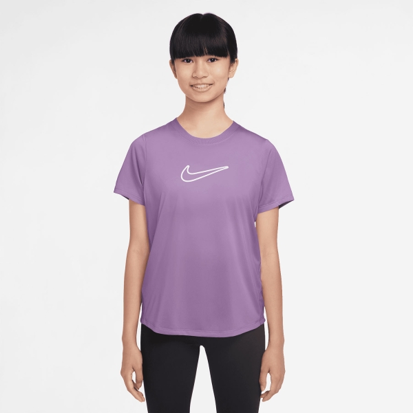 Top y Camisas Padel Niña Nike DriFIT One Camiseta Nina  Violet Star/White FZ5600589