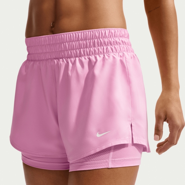 Women's Padel Skirts and Shorts Nike One 2 in 1 3in Shorts  Pink Rise/White DX6012621