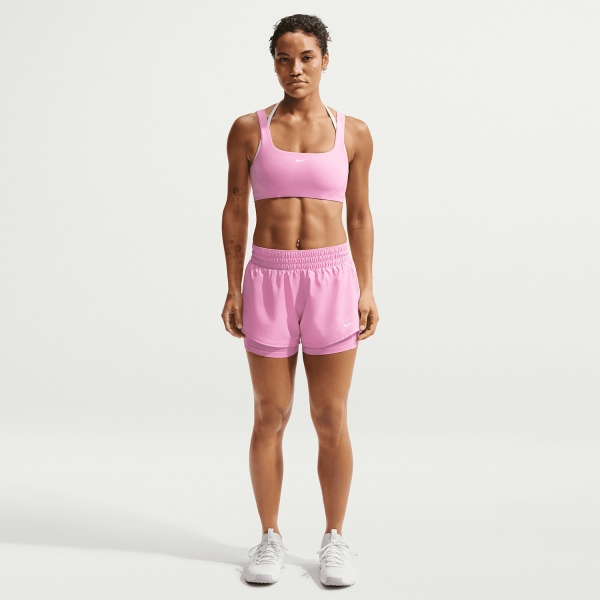 Nike One 2 in 1 3in Shorts - Pink Rise/White