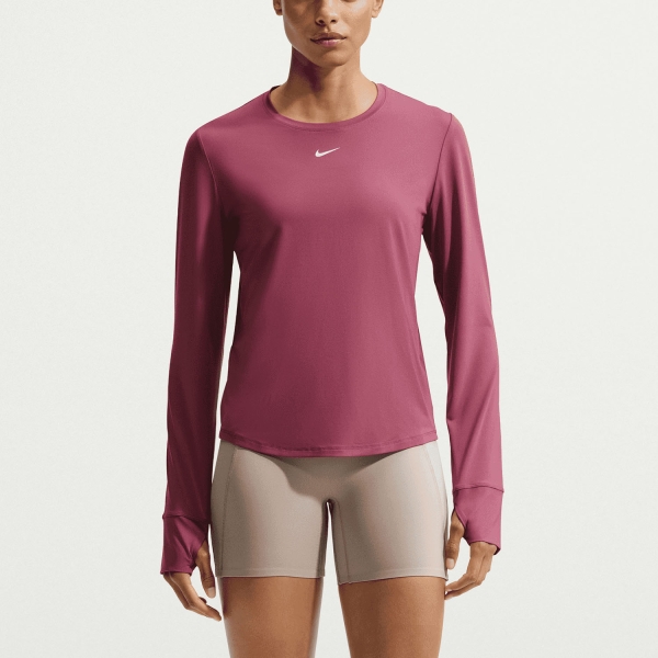 Camisetas y Sudaderas Padel Mujer Nike One Classic Camisa  Pink Smoke/White FN2801654