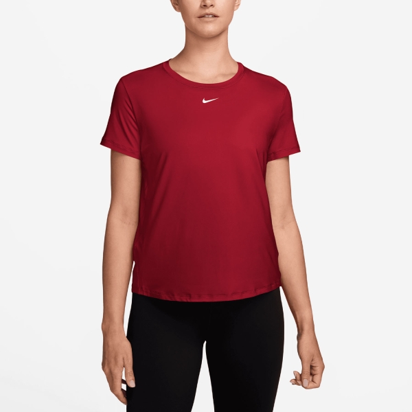 Women's Padel T-Shirt and Polo Nike One Classic TShirt  Tough Red/White FN2798608