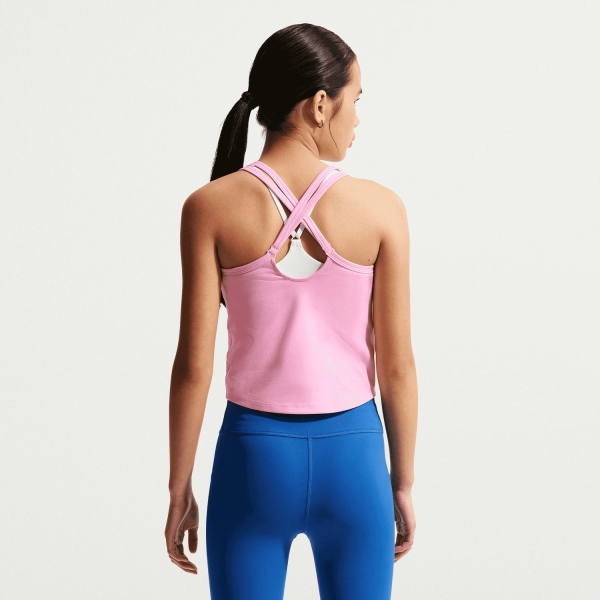Nike One Fitted Canotta Bambina - Pink Rise/White
