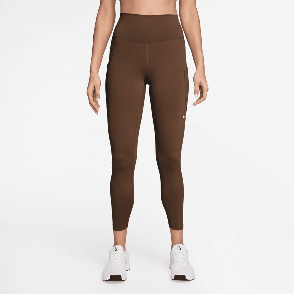 Women's Padel Pants and Tights Nike One Logo 7/8 Tights  Cacao Wow/White FN3241212