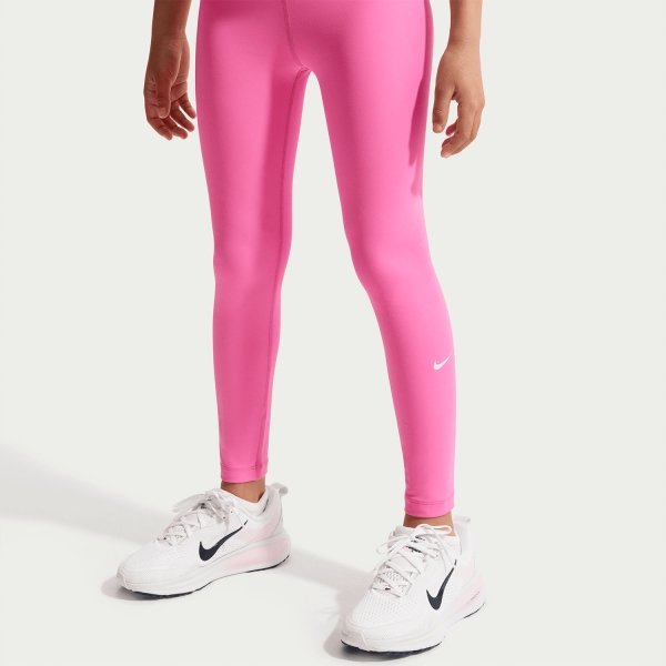 Nike One Swoosh Tights Girl - Playful Pink/White