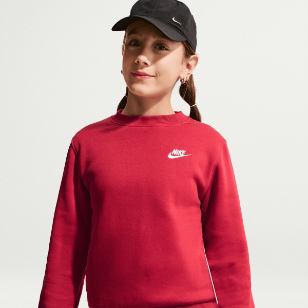 Nike Sportswear Club Sweatshirt Junior - Tough Red/White