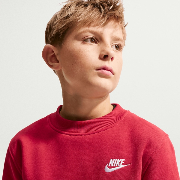 Nike Sportswear Club Sweatshirt Junior - Tough Red/White