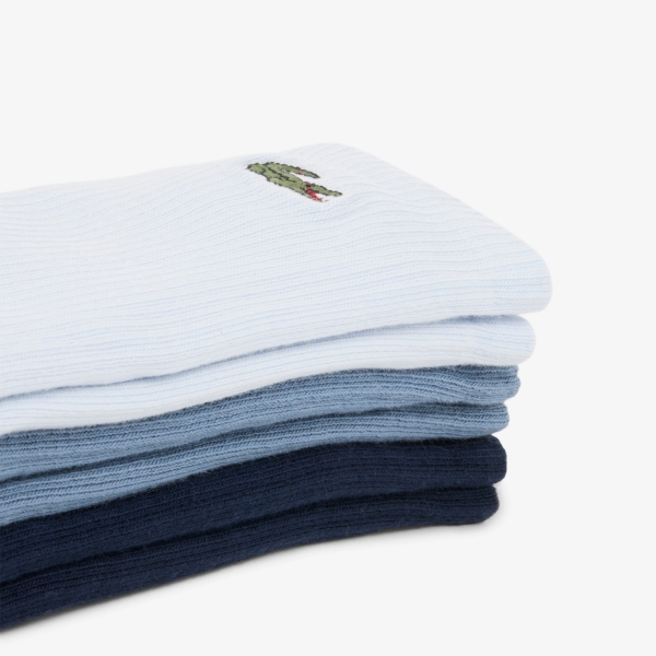 Lacoste Crew x 3 Calcetines - Bleu Clair/Gris Fonce/Bleu Marine