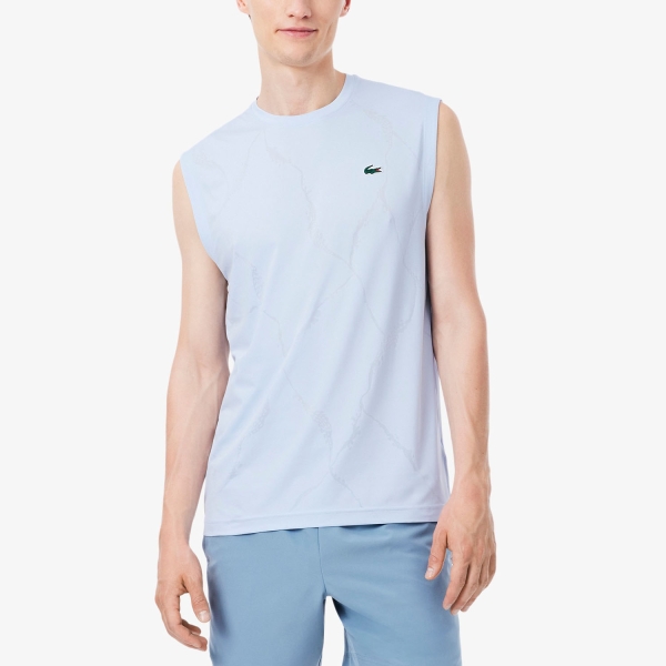 Camiseta Padel Hombre Lacoste Ultra Dry Crocodile Top  Bleu Clair TH1124T01