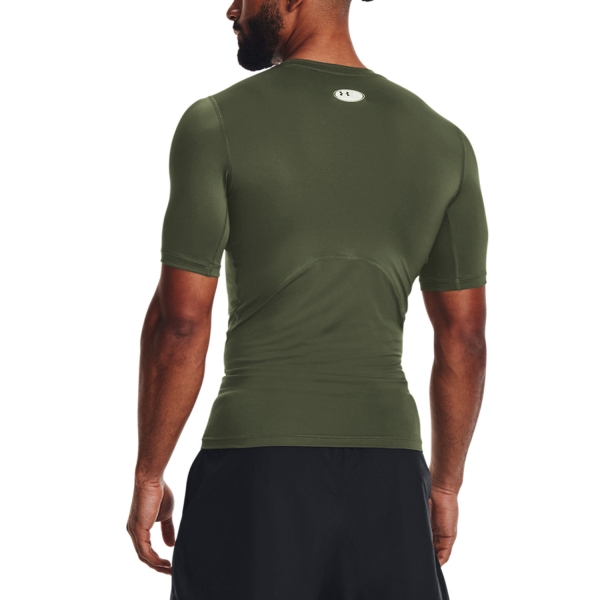 Under Armour HeatGear Compression T-Shirt - Marine Od Green/White