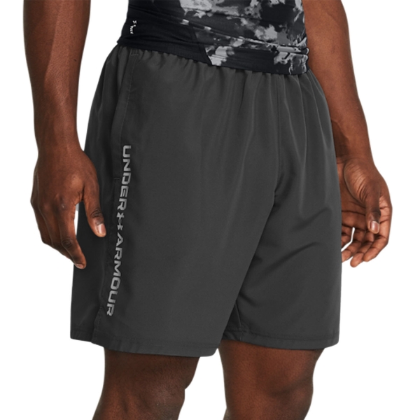 Men's Padel Shorts Under Armour Woven Split 9in Shorts  Castlerock/White 13833560025