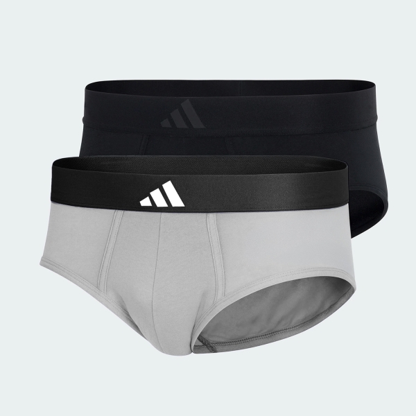 Men's Underwear adidas Active Flex x 2 Briefs  Black/Grey 4AM021917