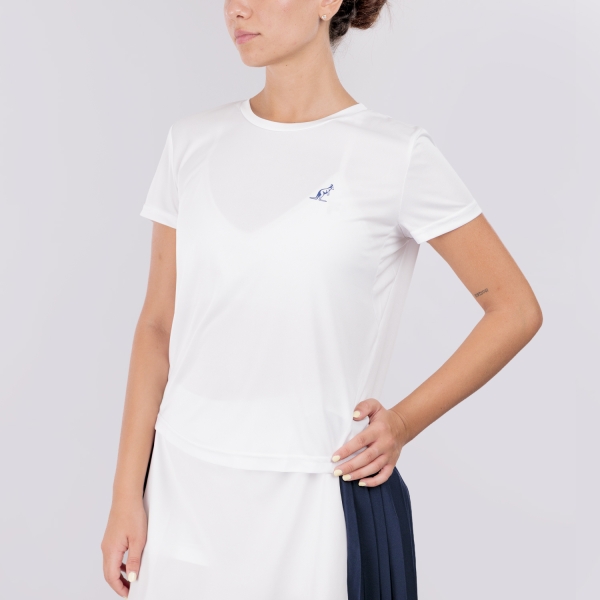 Women's Padel T-Shirt and Polo Australian Ace Essence TShirt  Bianco/Blu TEDTS0049002A
