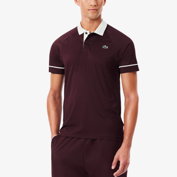 Polo Padel Hombre Lacoste X Novak Djokovic On Court Polo  Marron/Blanc DH6809ZB5