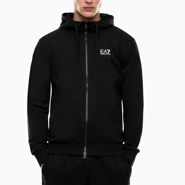 Men's Padel Shirt and Hoody EA7 Core Identity Hoodie  Black 8NPM33PJVRZ1200