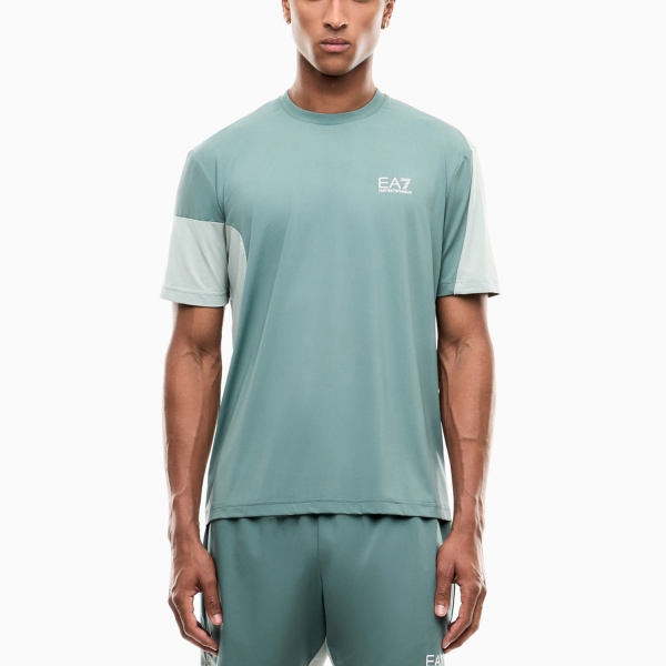 Men's T-Shirt Padel EA7 Pro Performance TShirt  Silver Pine 7M002492AF13689U7317