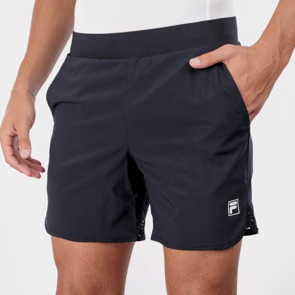 Men's Padel Shorts Fila Jeremy 6in Shorts  Black/Grey XCM2616059000