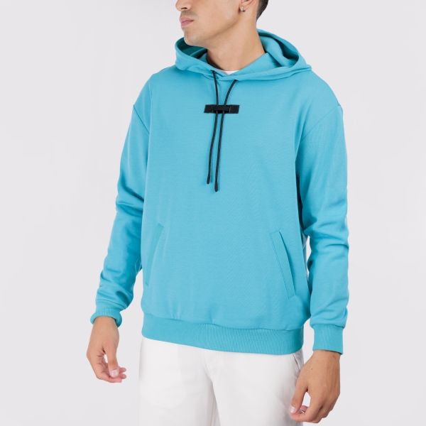 Men's Padel Shirt and Hoody Fila Miko Pro Hoodie  Peacock Blue FME2611011350