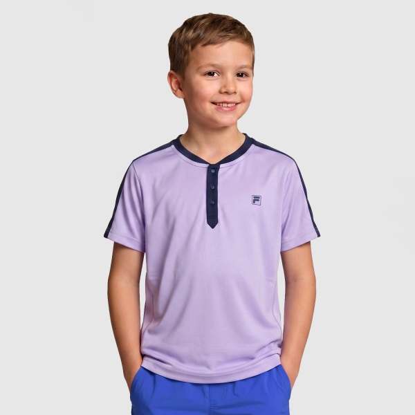 Boy's Padel Polos and Shirt Fila Taavi Polo Boy  Lavender/Aqua Blue Graphic Comb TJL2623566592
