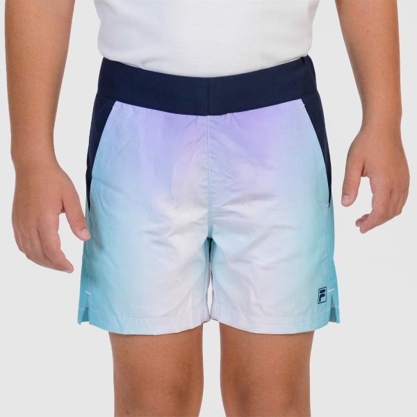 Boy's Padel Shorts and Pants Fila Zayn 5in Shorts Boy  Aqua Blue Graphic TJL2526080092