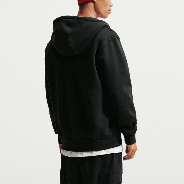 Nike Club Fleece Hoodie - Black/Metallic Silver