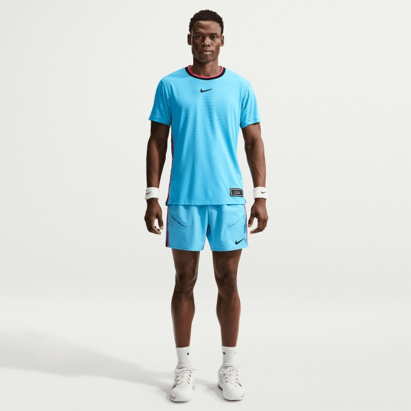 Nike Court Aero-FIT Slam T-Shirt - Baltic Blue/Black