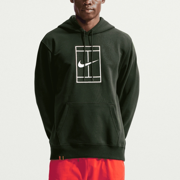 Men's Padel Shirt and Hoody Nike Court DriFIT Hoodie  Black Spruce/White IM6637317