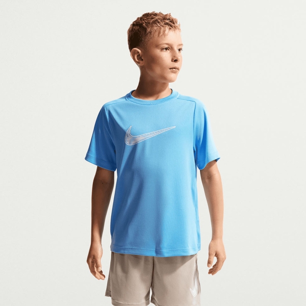 Boy's Padel Polos and Shirt Nike Multi Swoosh TShirt Boy  Football Blue/White IF2430497