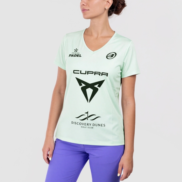 Women's Padel T-Shirt and Polo Bullpadel Barrado BG TShirt  Jade 449386812
