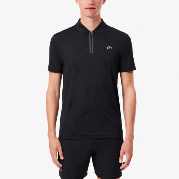 Polo Padel Uomo Lacoste Crocodile Polo  Noir DH6745031
