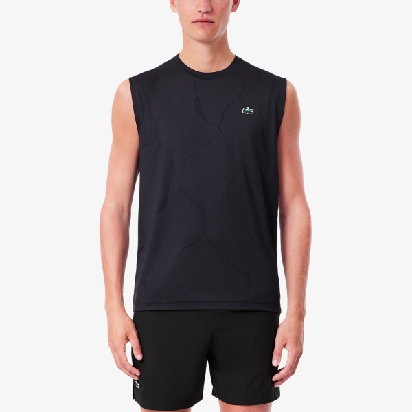 Maglietta Padel Uomo Lacoste Ultra Dry Crocodile Canotta  Noir TH1124031