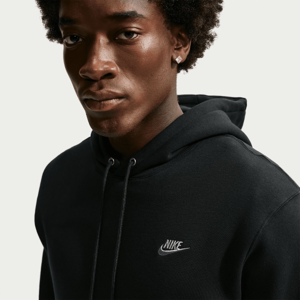 Nike Club Sudadera - Black/Metallic Silver