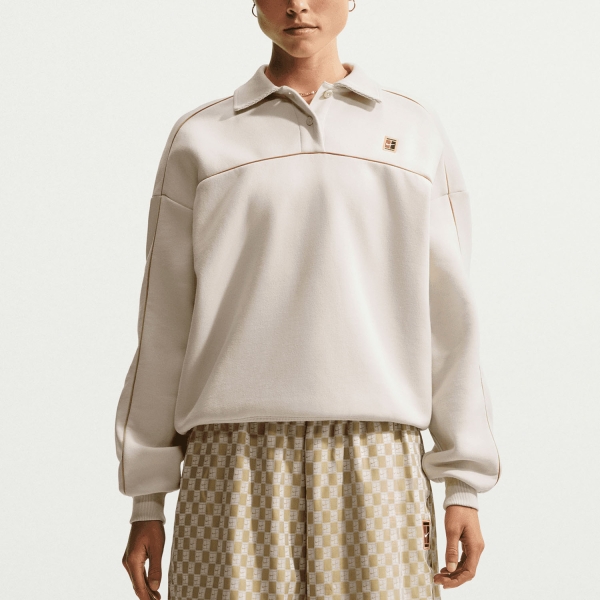 Women's Padel Shirts & Hoodies Nike Court Pro Sweatshirt  Light Orewood Brown IU3253104