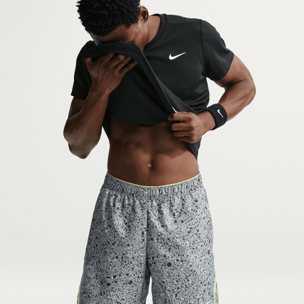 Nike Court Victory AOP 7in Shorts - Stealth/Light Lemon Twist/White