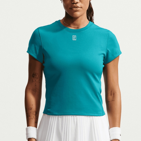 Women's Padel T-Shirt and Polo Nike Court DriFIT Advantage Pro TShirt  Bright Spruce/White HQ2994372