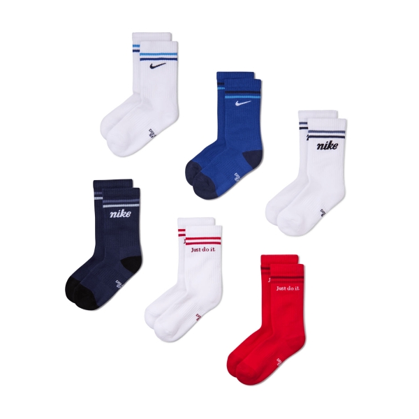 Calze Padel Nike Everyday Graphic x 6 Calze Bambini  White/Navy/Red IV6017902