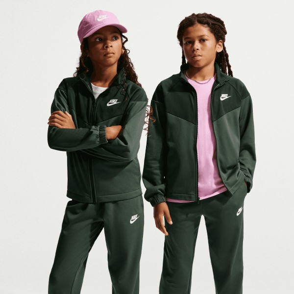 Boy's Padel Suit and Hoody Nike DriFIT Tracksuit Kids  Camo Green/Black Spruce/White HQ9315303