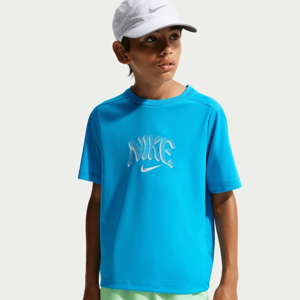 Boy's Padel Polos and Shirt Nike Multi Refresh TShirt Boy  Light Current Blue IO0737418